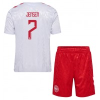 Denmark Mathias Jensen #7 Replica Away Minikit Euro 2024 Short Sleeve (+ pants)